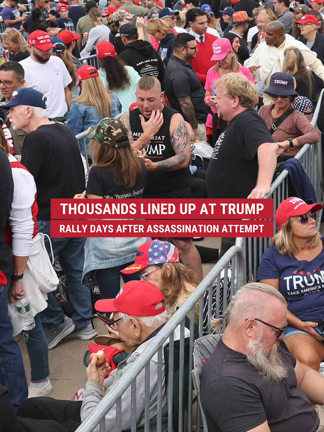 Lines outside the Trump rally on Long Island, New York began forming yesterday. Thousands are expected to attend the first major rally since the second assassination attempt on the former president's life. Bryan Llenas has more.