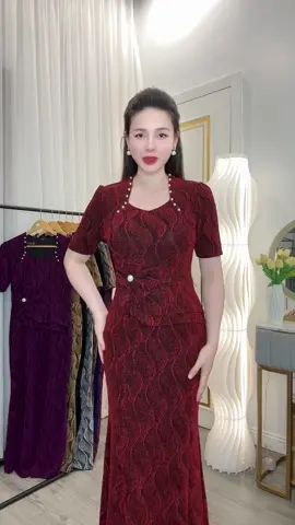 Đầm Đi Tiệc Sang Trọng, Quý Phái Với Chất Thun Nhũ Đính Đá Cao Cấp #đâm #dầmdutiec #đầmtrungniên #đầmthiếtkế 