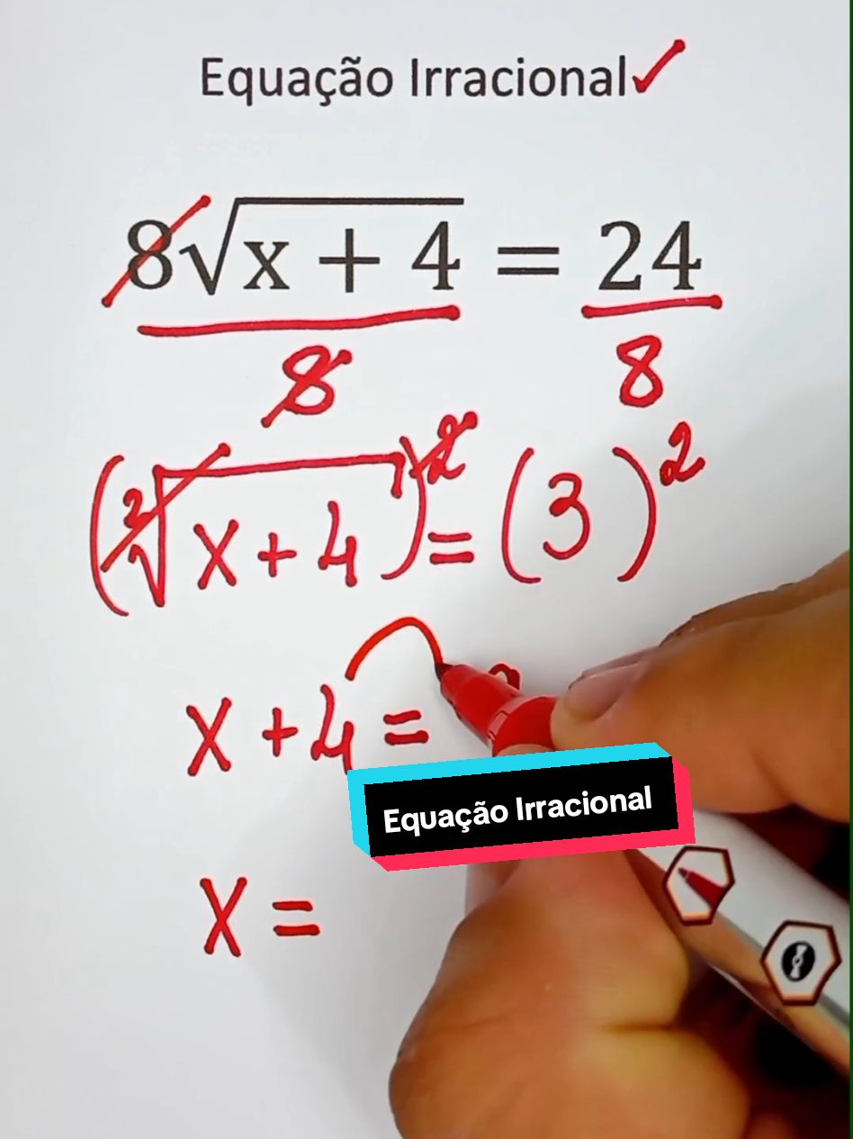 Equação Irracional #aula #matematica #escola #aprender 