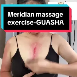 Meridian massage-GUASHA  If you are often unhappy，Or angry, but didn't express it If you press the midline of your chest with your hand, you will feel a lot of pain. Then you must go to guasha like me. After guasha, you will feel relaxed and happy #guasha #lymphaticdrainage #meridianmassage #healthylifestyle #healthcare #massage 