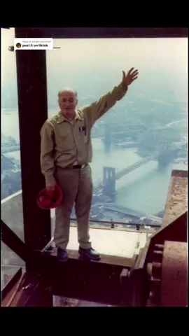 Replying to @paxton My great Uncle, John, standing on the twin towers. He was my great grandma’s Brother. He was one of the construction workers who helped built the twin towers. They didnt wear safety harnesses. He’s just there with only a hard hat on. My father told me originally both towers were supposed to have antennas. They installed both antennas on the towers, then were later instructed to remove one , thus why one tower only had just one antenna. Not sure why they removed one. Uncle John was really upset by that, my dad told me. That is all I know.  #history#family#familyheritage#newyork#9/11#911#september11#911museum#memorial#911memorial#twintowers#worldtradecenter  @9/11 Memorial & Museum  @Past to Present History 