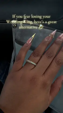 There's also the fact that my ring is about a size a half too big at the moment😭so for me this ring is PERFECT 🥰💍  it’s beautiful and inexpensive✨ #jewelry #girlworld #wife #wifey #powercouple #ring #weddingband #weddingbands #weddingring #husbandandwife #women #woman 