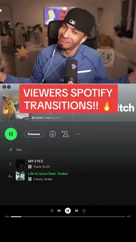 HOW PERFECT WAS THIS TRANSITION??!! 🔥 #twitch #twitchclips #onlyjoeyd #spotify #transition #crossfade #music #myeyes #LifeIsGood #travisscott #future #drake 