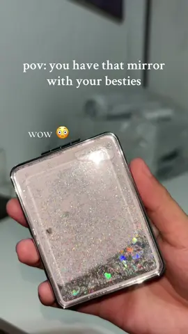 Mini Folding Round Mirror Double Sided Quicksand Floating Glitter Compact Pocket Mirror For Makeup, 2 Design. #mirror #pocketmirror #girlies 