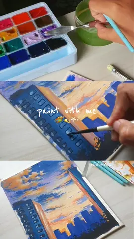 gedung💙💜🎨✧ #art #artist #artistsoftiktok #artoftheday #artpaint #artpainting #paint #painting #gouache #gouachepainting #gouachepaint #city #watercolor #watercolorpainting #artdaily #paintwithme #fypシ゚ #fyp #artwork #artshare #miyahimigouache 