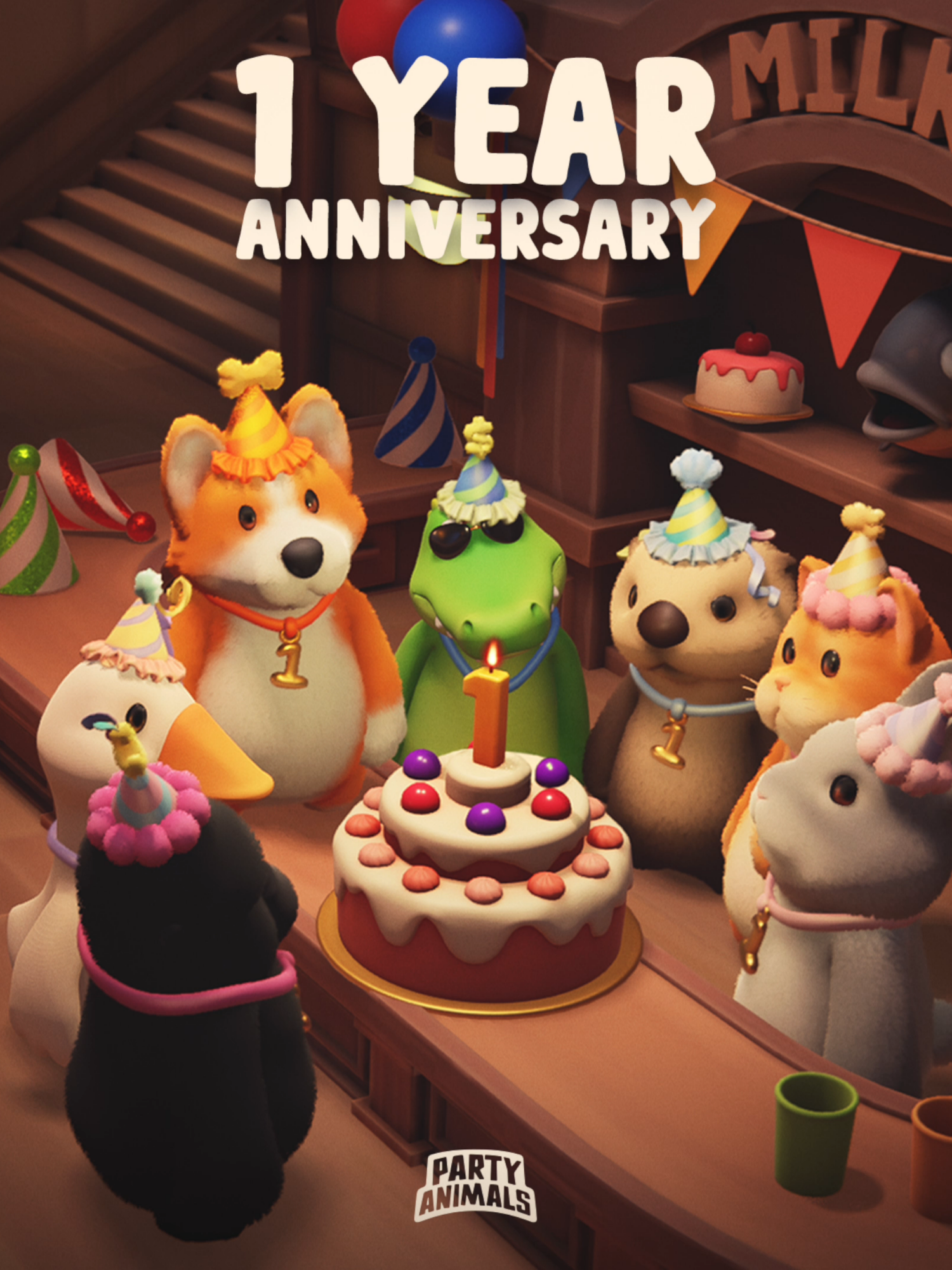 It's been one year since the launch of Party Animals, and we want to sincerely thank you for all the love and support you've shown us. We're committed to making the game even better, and we'll keep working hard to improve your experience. Version 1.8.0.0 is dropping today—don’t miss it! See you in game! #partyanimals #steam #xboxgamepass