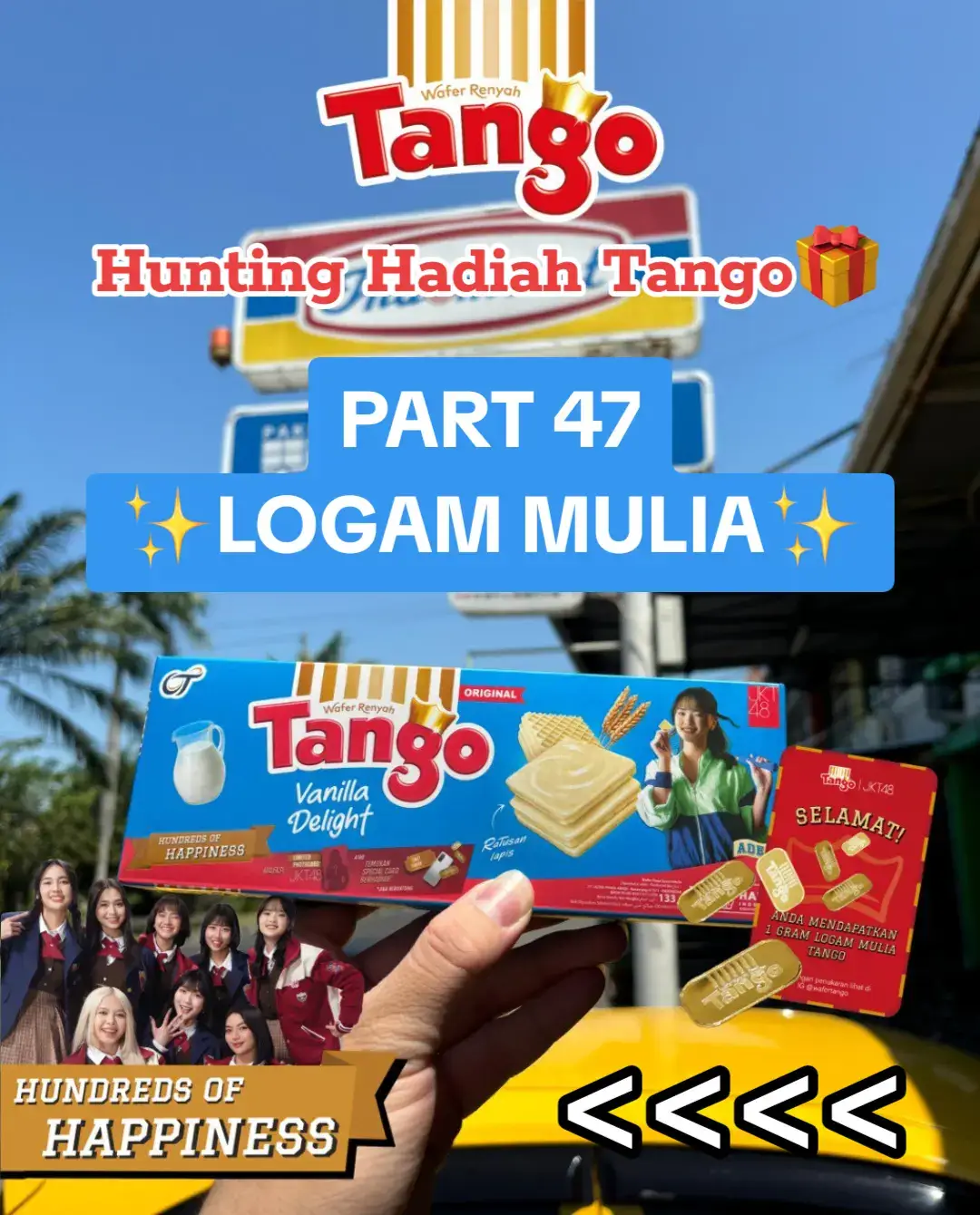 Hunting Hadiah Tango PART 47! Mimin main ke Surabaya lagi nih! Langsung jajan ke Indomaret Nirwana Executive siapa tau bisa bawa pulang Logam Mulia 1 gr ✌️😋 #WaferTango #HundredsOfHappiness #HuntingHadiahTango #BerapaLapisRatusan #TangoxJKT48 #JKT48 #JKT48NewEra #Oshi #LogamMulia #Emas #fyp #viral 