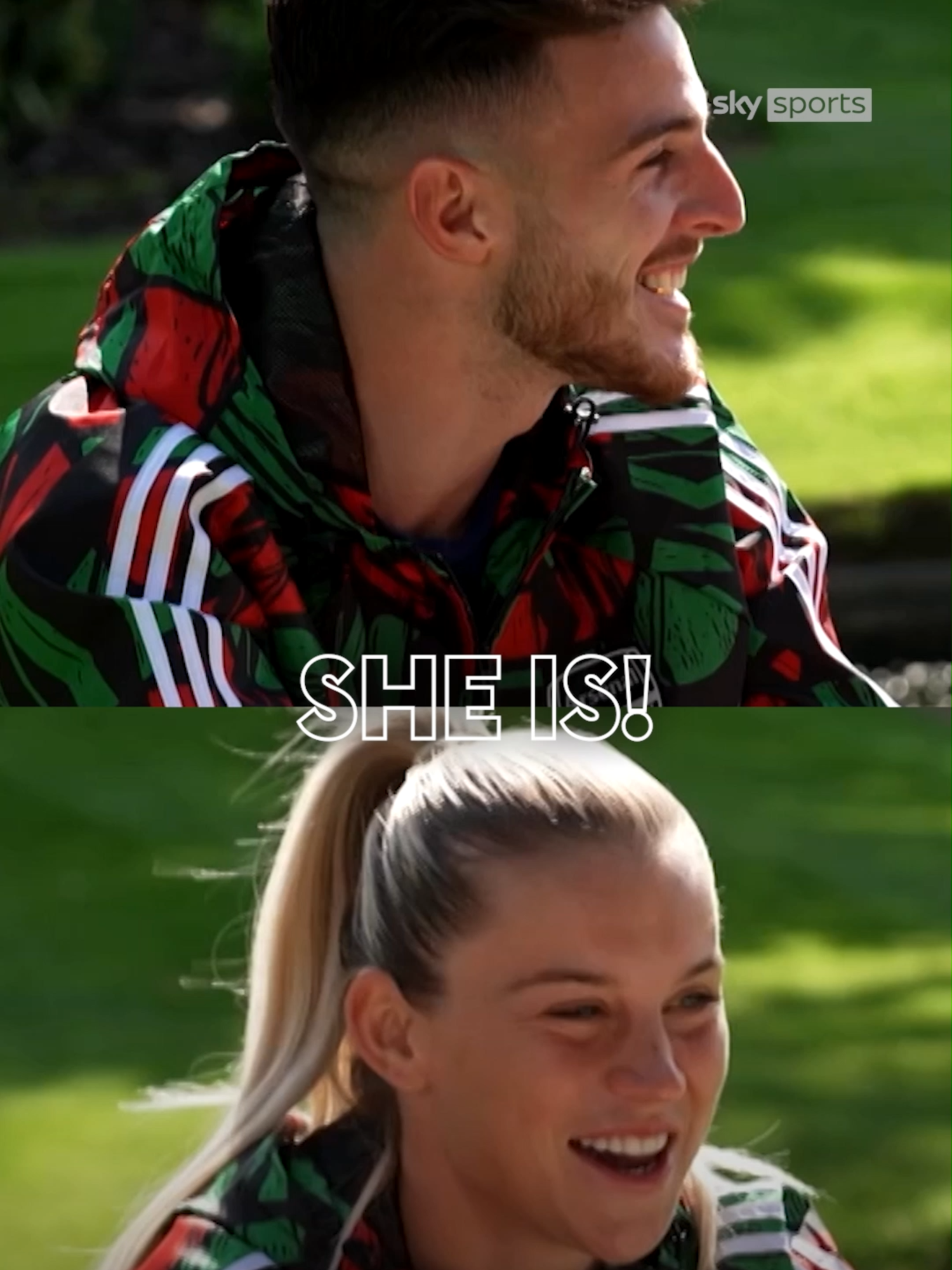 Declan Rice and @alessia.russo23 reflect one year on from joining Arsenal at the same time! 🔴 #arsenal #afc #arsenalwomen #declanrice #alessiarusso