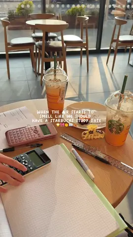 First time we enjoyed studying!🎃🍁 #studytok #studying #studywithme #starbucks #Vlog #fun #motivation 