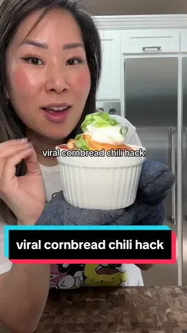 ✨CHILI w CORNBREAD HACK✨ don’t hate on lentils just yet - did you know they’re super high in protein, fiber, and iron? it’s good for you and you won’t miss out on the meat. but if you do miss the meat, sub with 1 pound of meat of choice (ground turkey is my fave)✨ cornbread hack: @Carmela  lentil chili IB: @Minimalist Baker  Ingredients ⬇️: 2 tbsp avocado oil 2 15oz cans of diced tomatoes 3 tbsp tomato paste 1 small onion, diced 1 tsp salt 2 tsp garlic, minced 2 tbsp ground cumin 3 tbsp taco seasoning 1 15oz can of kidney beans 1 15oz can of black beans 1 15oz can of corn 3/4 cup red lentils 1 tbsp sugar 2 cups bone broth or water 1 package of Marie Calendar’s Cornbread Mix Instructions ⬇️: Heat oil in a large pot. Add in onion and salt, and cook onions until translucent, but not burned.  Add in garlic and cook for about 1 minute. Add in diced tomatoes, cumin, taco seasoning, tomato paste, and broth.  Once brought to a boil, add in lentils and cook for about 15 minutes. Add in sugar, corn, black beans, and kidney beans.  Cook for another 15 minutes or until lentils are tender.  Top with sour cream, cheese, cilantro, and/or avocado.  Cornbread Hack: Mix cornbread mix and fill ramekins with 3/4 chili and 1/4 cornbread mix. Bake at 350 for 15minutes or until golden. #cornbreadhack #chilirecipe #viralfood #foodhack 