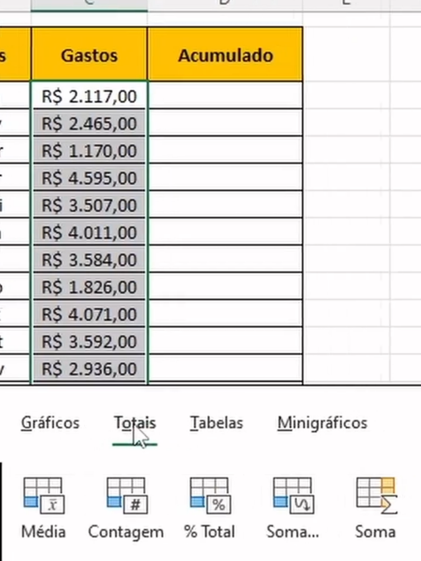 Somando valores acumulados no #Excel  #atalhosexcel #indicadores #excelavancado #relatorios #powerbi