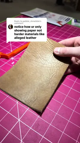 Replying to @pebble_shmebble Cutting Leather with our deepcut blade 🙌 #leather #leathercraft #gyrocut #fyp 