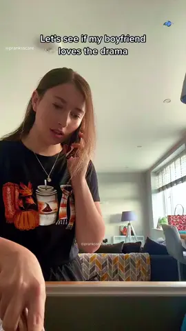 Let’s see if boyfirend loves the drama 🤣🤣 #funny #funnyvideos #prank #funnyprank #scare #couplegoals #scarecam #fyp #scareprank #viral #funnyvideo #funnymoments #jumpscare #usa #haha #scary #couplescomedy #couplestiktok 