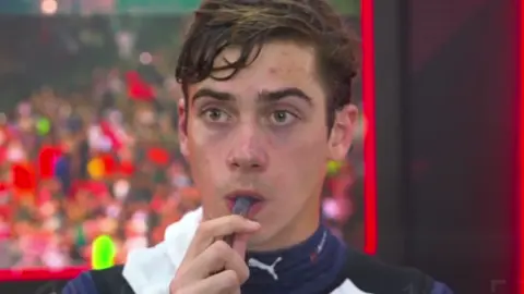 Don’t be so hard on yourself, Franco, you’re doing amazing!! 💙 Post quali #f1interview with #francocolapinto #singaporegp 