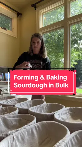 Forming and baking 16 loaves of sourdough bread per week for our family of 9. A low maintenance recipe using a simple stretch and fold technique. #sourdoughbread #bigfamily #Recipe #homemadebread #batards #sourdough