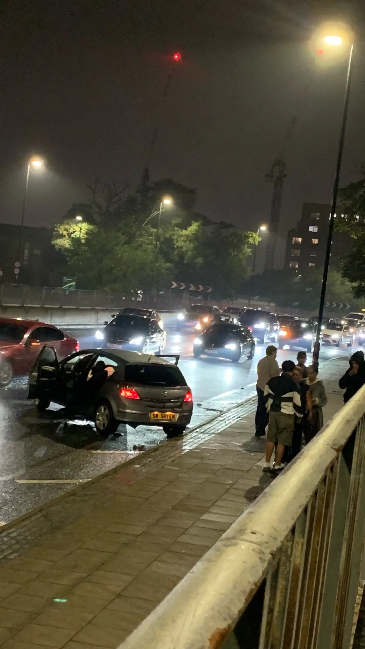 Just few minute a go car accident A12  time 1125 PM no one Injured 