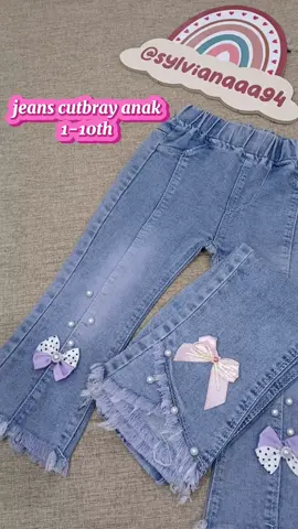 Celana Jeans Cutbray Anak bahan adem tebal melar #celanajeanscutbray #jeans #cutbray #celanaanakperempuan #celanaanak #pants #CapCut 