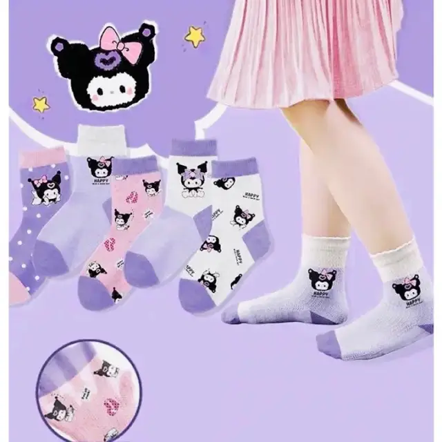 5 Pairs Socks Cute Set Meludy Cinamorol Kuromii Cartoon Children Middle Cut medyas Cotton Socks Girl sock under ₱56.05 #formommy #fyp #viral_video #foryouu 