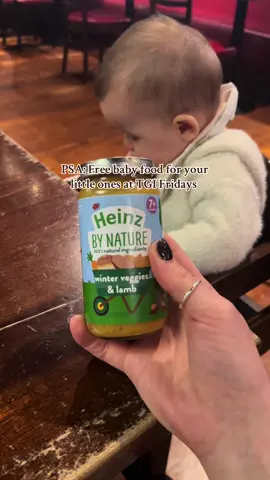 Ella thought it was very yummy @Heinz UK @Heinz for Baby @TGI Fridays UK #babyhacks #parentinghacks #babyfood #weaning #eatingoutwithkids 
