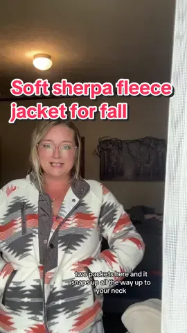 This jacket is so cute and soft 😍 #fleece #sherpajacket #jacket #falljackets #sherpa #aztecprint #fallfreshness #tiktokshopfinds 