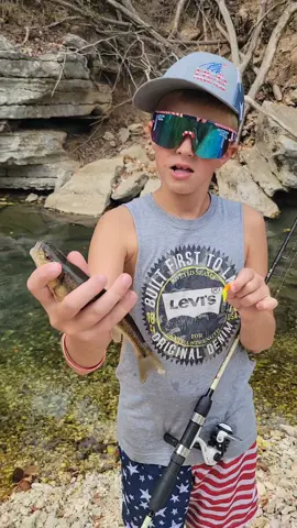 Creek fishing #fishtok #startthemyoung #kidsfishing