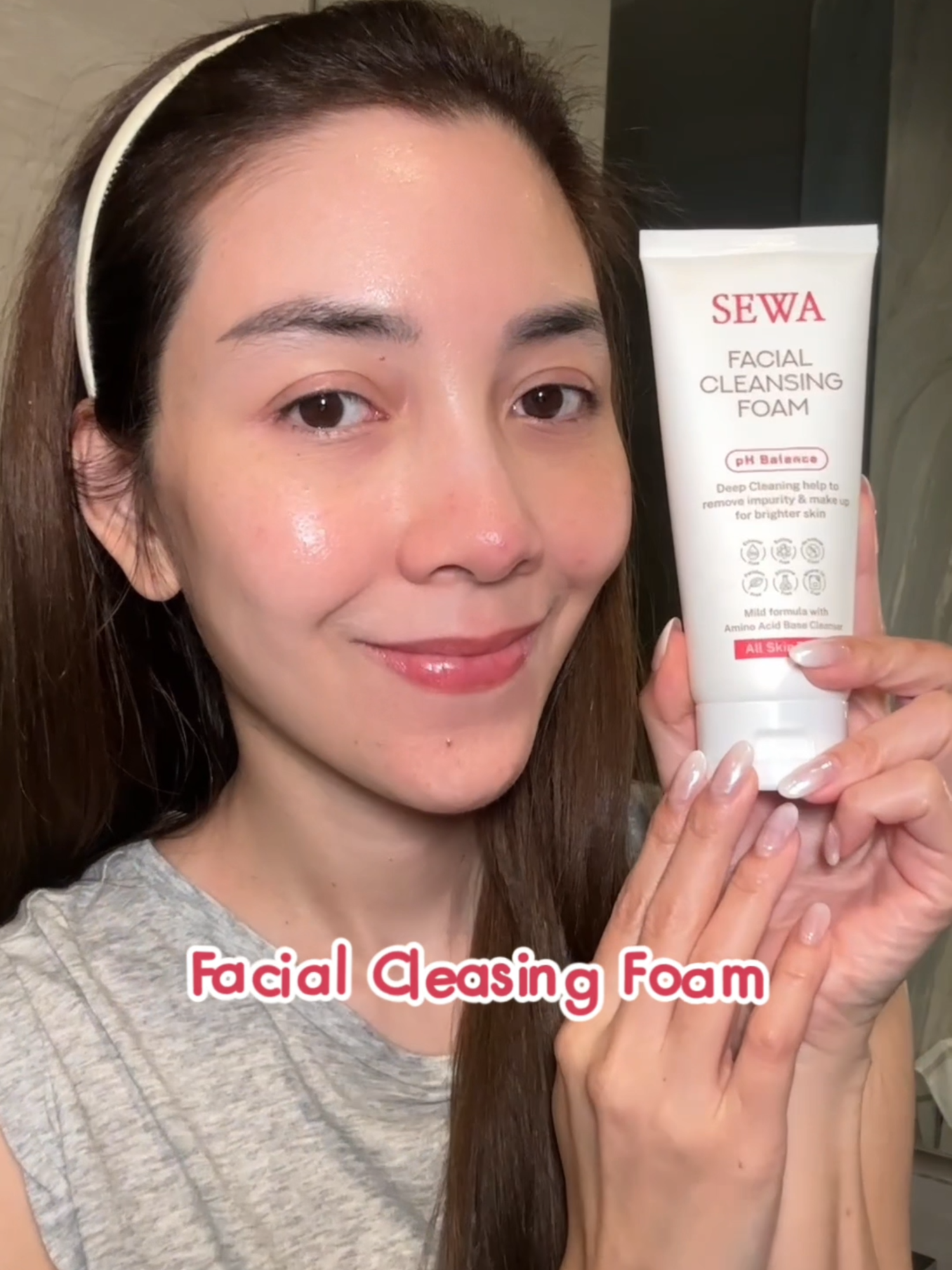 Slient review Facial Cleasing Foam with P'Woonsen🫧  #sewa #sewathailand #โฟมล้างหน้า #โฟมล้างหน้าเซวา #เซวาเฟเซียลคลีนซิ่งโฟม