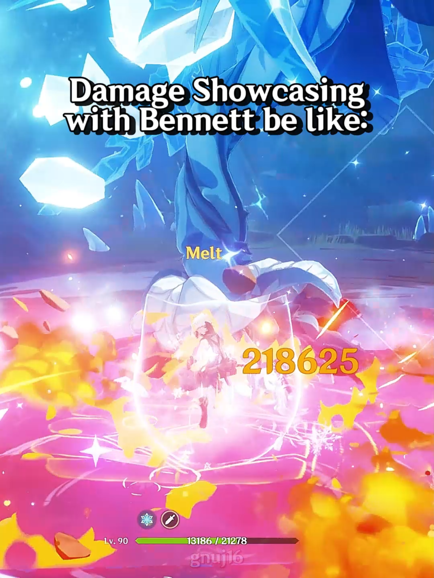 Damage Showcasing With Bennett Be Like: | #GenshinImpact #genshin #bennett #hoyocreators #fyp