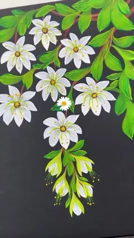 White Onestroke Hanging Flowers Round brush no: 5,7&8 100 Acrylic paints 270gsm sketch pad. #creatorsearchinsights #foryou #art #drawing #trendingreels  #white #onestroke #beautifulflowers #hangingflowers #painting #amazing 