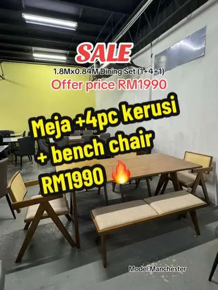 #lavino #lavinobukitmertajam #lavinopenang #fyp #offer #mejamakan #setmejamakan #diningset #kayu #wooden