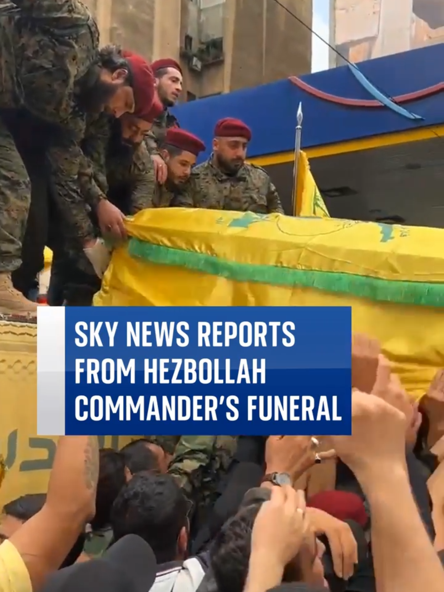 Hezbollah deputy secretary-general Naim Qassem declared an “open-ended battle of reckoning” with #Israel, at a funeral for a top commander killed in an Israeli strike on #Beirut's southern suburb. Sky's #AlexCrawford was at the scene in #Lebanon