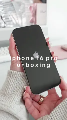 iPhone 16 Pro unboxing—finally downsized from the Max and I’m obsessed! 📱☁️✨ #iPhone16Pro #Unboxing #TechTok #apple #viraltech #fyp #aesthetic #satisfying #viral 