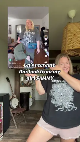 @MaddybPotter and I recreated this look by our girl @S A M M Y because we love it (and her) so much! How’d I do?! Head over to Maddy’s page to see her version of this outfit❣️ #thriftedoutfits #recreatealook #recreate #outfitinspo #fitspo #collab #fyp #foryou 