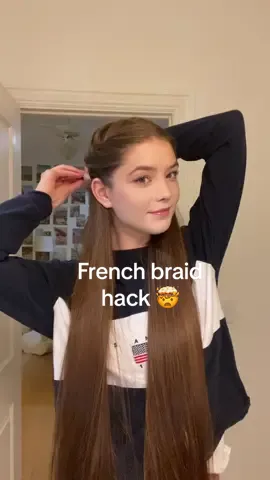 French braid hair hack??! 🤯 Ib: rena_goswami_ on ig 💗 #hairstyle #frenchbraid #fallhairstyles #hairhack #hairtok #haircare #hairgloss #braidhack #protectivehairstyles #heatlesshair #viral #trend 