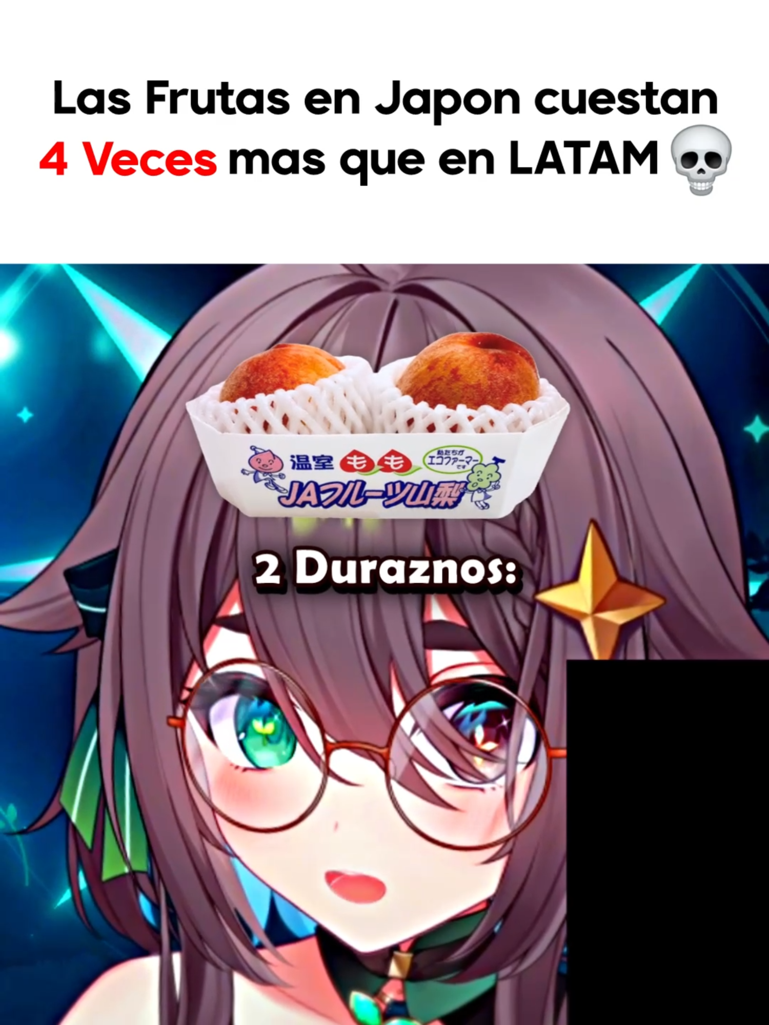 Ayuda causaa aquí toda la fruta vale ORO 😥 Cuánto cuesta el kilo de duraznos por donde viven? #meica #meica05 #vtuber #frutas #durazno #japon #yen #caro #parati