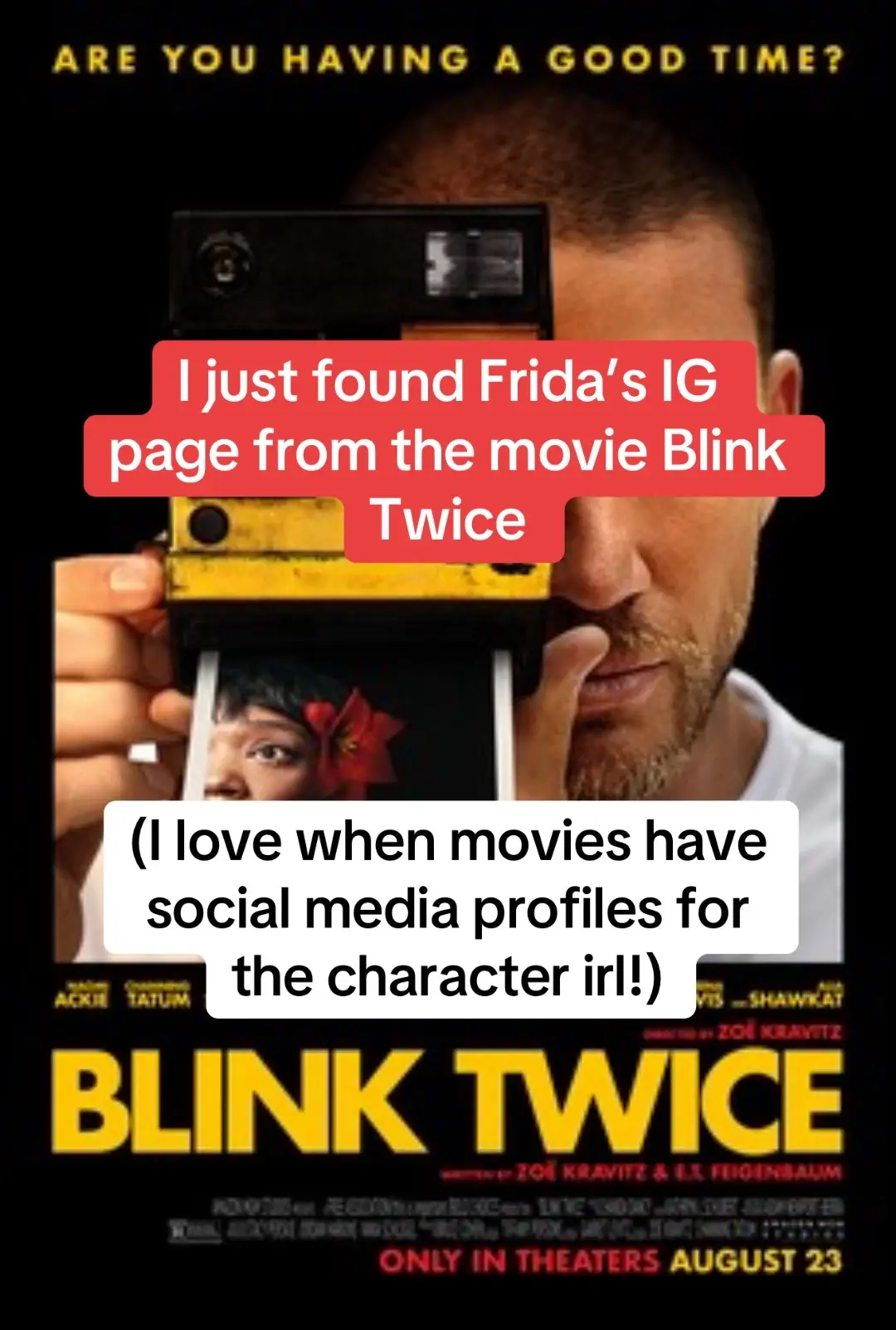 I love it when movies put in the effort to make social media pages to give viewers a chance to dig for clues! #blinktwicemovie #blinktwice #film #zoekravitz #fyp @blinktwicemovie 