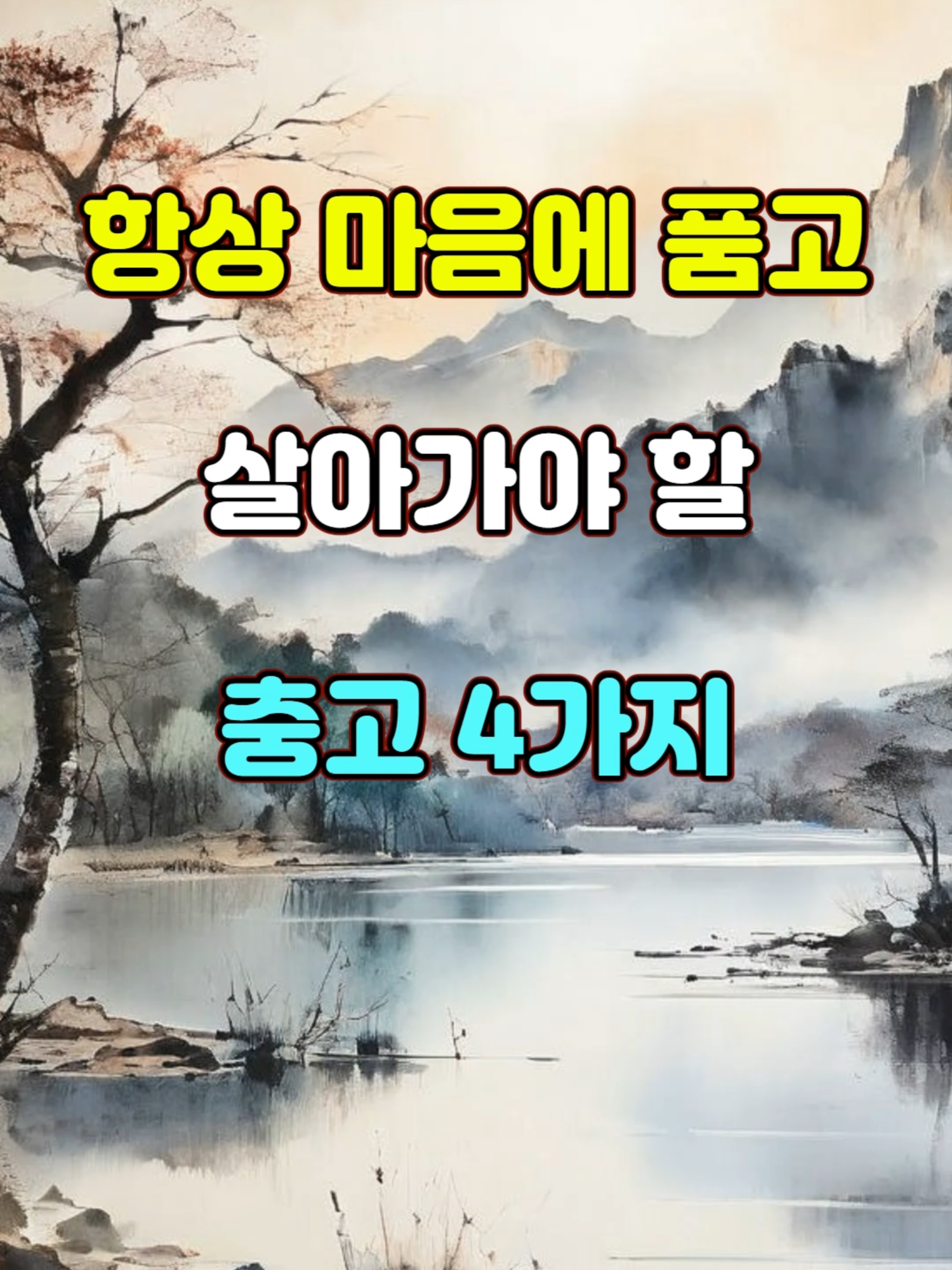 항상 마음속에 품고 살아가야 할 충고 4가지 #명언 #지혜 #좋은글