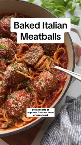 Baked Italian Meatballs ⭐️  This classic recipe makes darn good meatballs that my whole family loves, including my kids. I love to meal prep them so they're ready to heat with pasta sauce for a quick dinner that's nourishing and high in protein. ⭐️ FOR THE RECIPE ⭐️  👉🏼 Tap the link in our bio then use the search bar for “baked meatballs”  #therealfooddietitians #DinnerIdeas #meatballs #mealprep #highprotein 