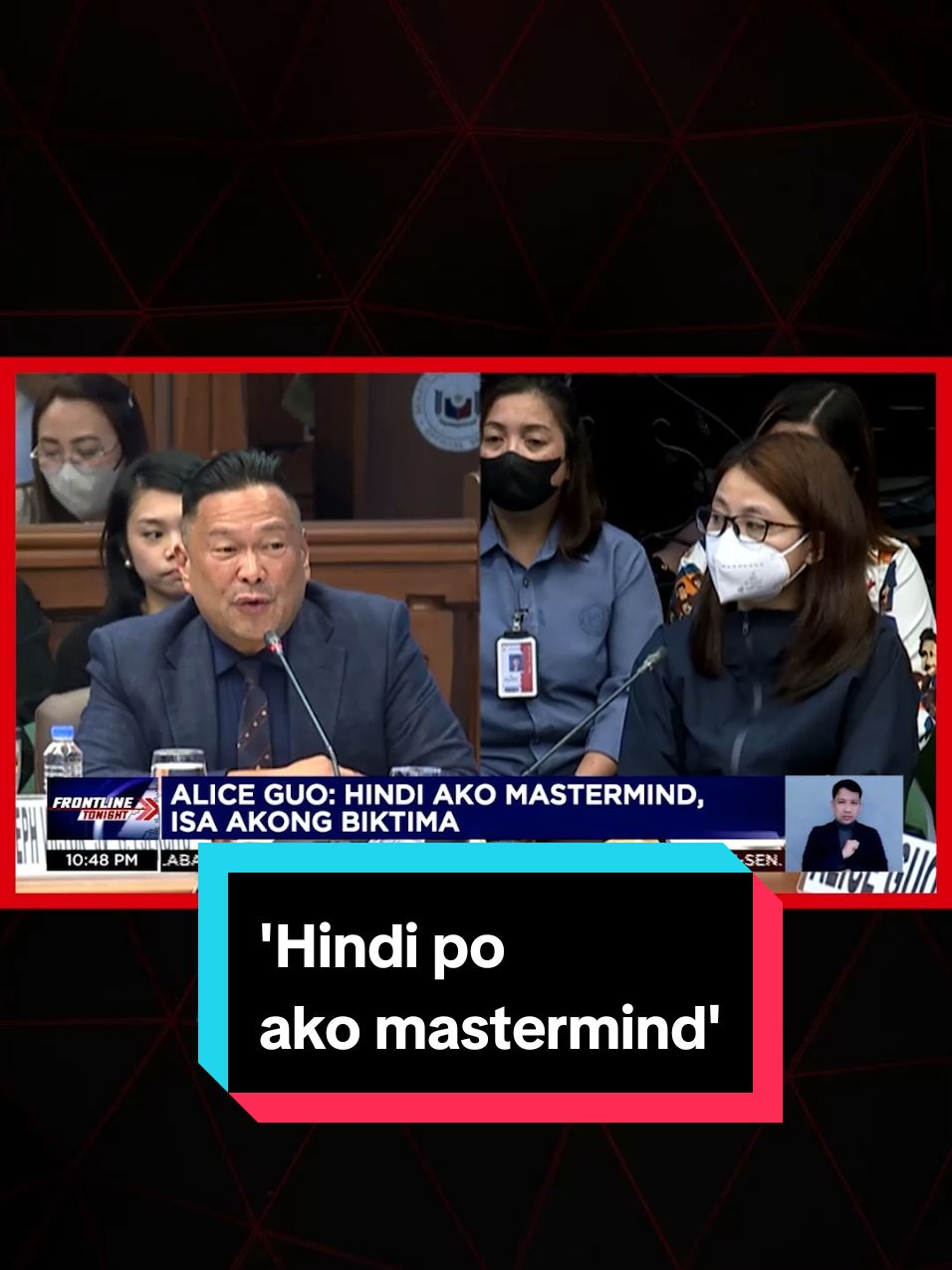 Sa muli niyang pagharap sa Senado, iginiit ni dating Bamban, Tarlac mayor Alice Guo na hindi siya isang mastermind kundi isang biktima. Sumalang din si Guo sa executive session para pangalanan ang umano'y 