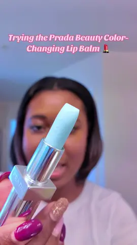 Trying out the Prada Beauty color-changing lip balm! @pradabeauty #pradabeauty #pradabeautybalm @sephora #giftedbypradabeauty #blackgirlmakeup #fallmakeup #lipbalm #colorchanginglipbalm #pradabeautylipbalm 