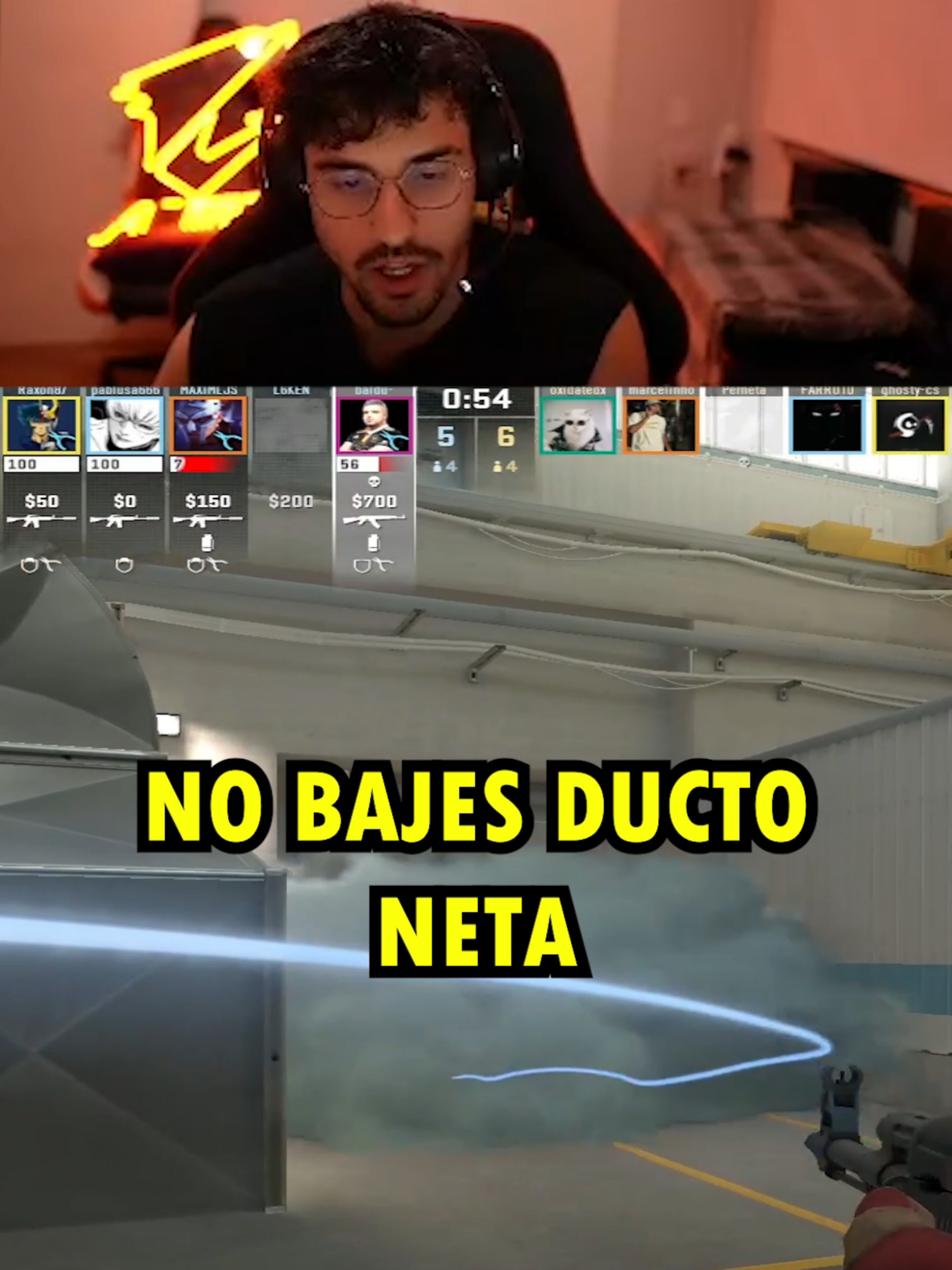 NO BAJES DUCTO! 😬 #counterstrike #csgo #fyp #luken #baldu