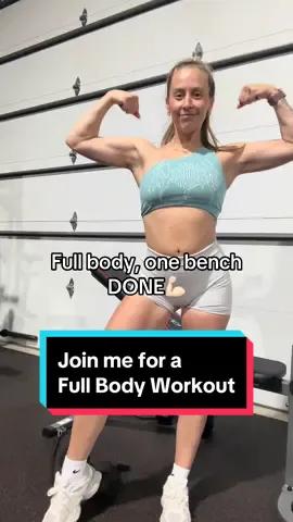 Join me for a full body workout! @OPPSDECOR #homeworkout #fullbodyworkout #workoutbench #oppsdecor #strongwomen #workout #fitmom #homeworkouts 