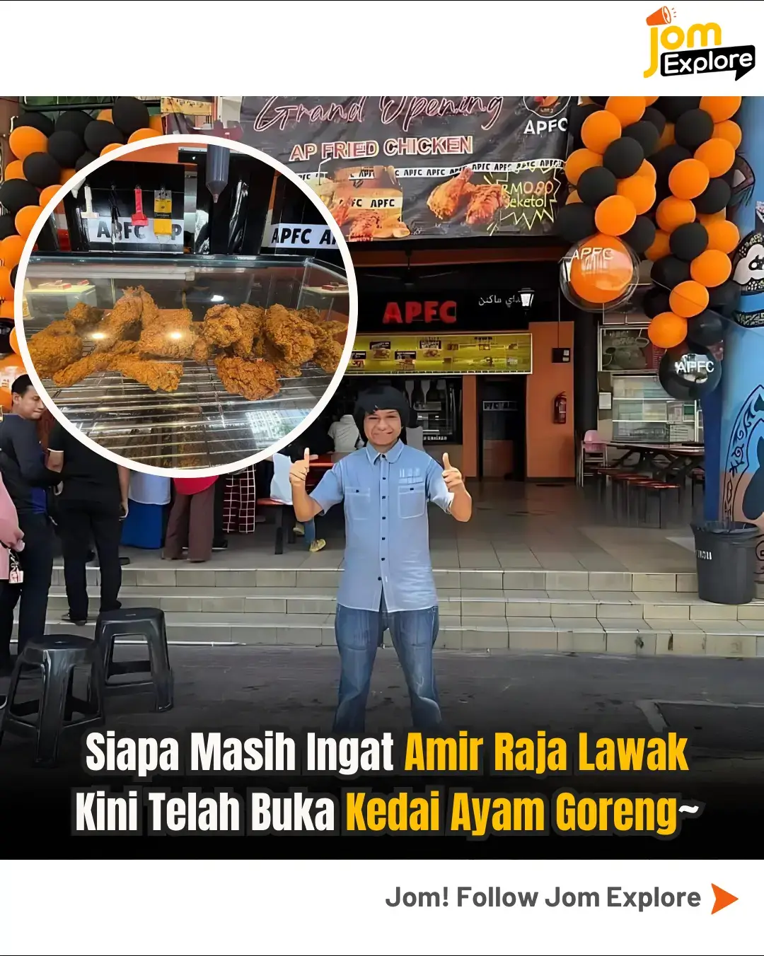 @jomexploremy】Amir raja lawak baru buka kedai ayam goreng. Lokasi medan selera stadium Kota Bharu, Kelantan betul-betul berhadapan Hotel Perdana. _________________________________________ 📣jom follow @jomexploremy, terokai segala info baru🌴 #ayamgoreng #amir 