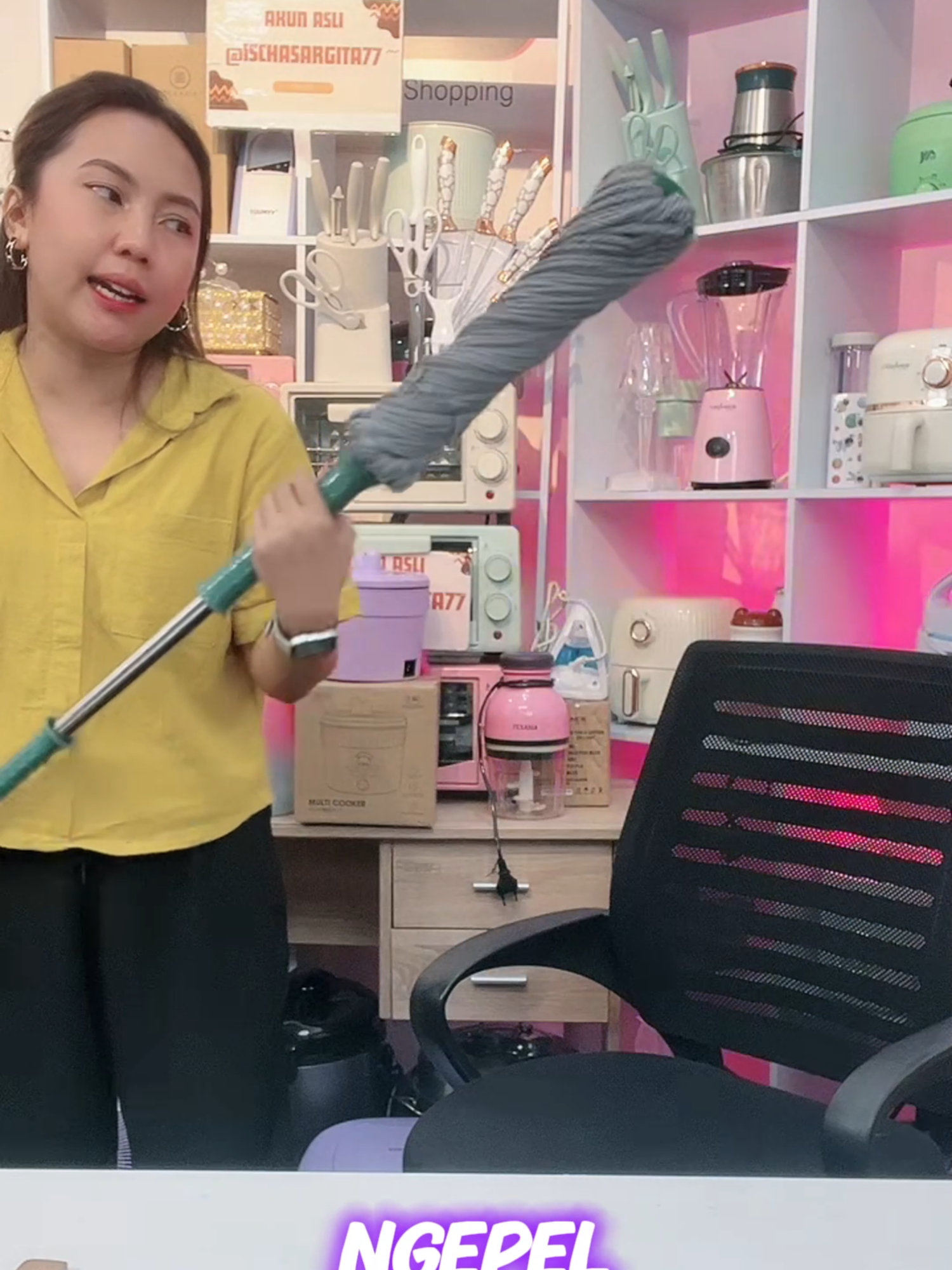 BONBOX Alat Pel Lantai Putar Otomatis Magic Twist Mop Alat Pel Lantai Peras Otomatis BCT3903