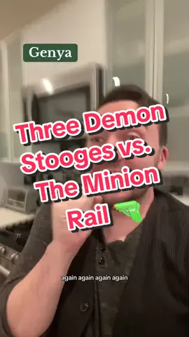 Demon Slayer - Three Demon Stooges vs. the Minion Rail🔫 #weeb #fyp #otaku #kny #demonslayer #inosuke #genya #tanjiro #zenitsu 
