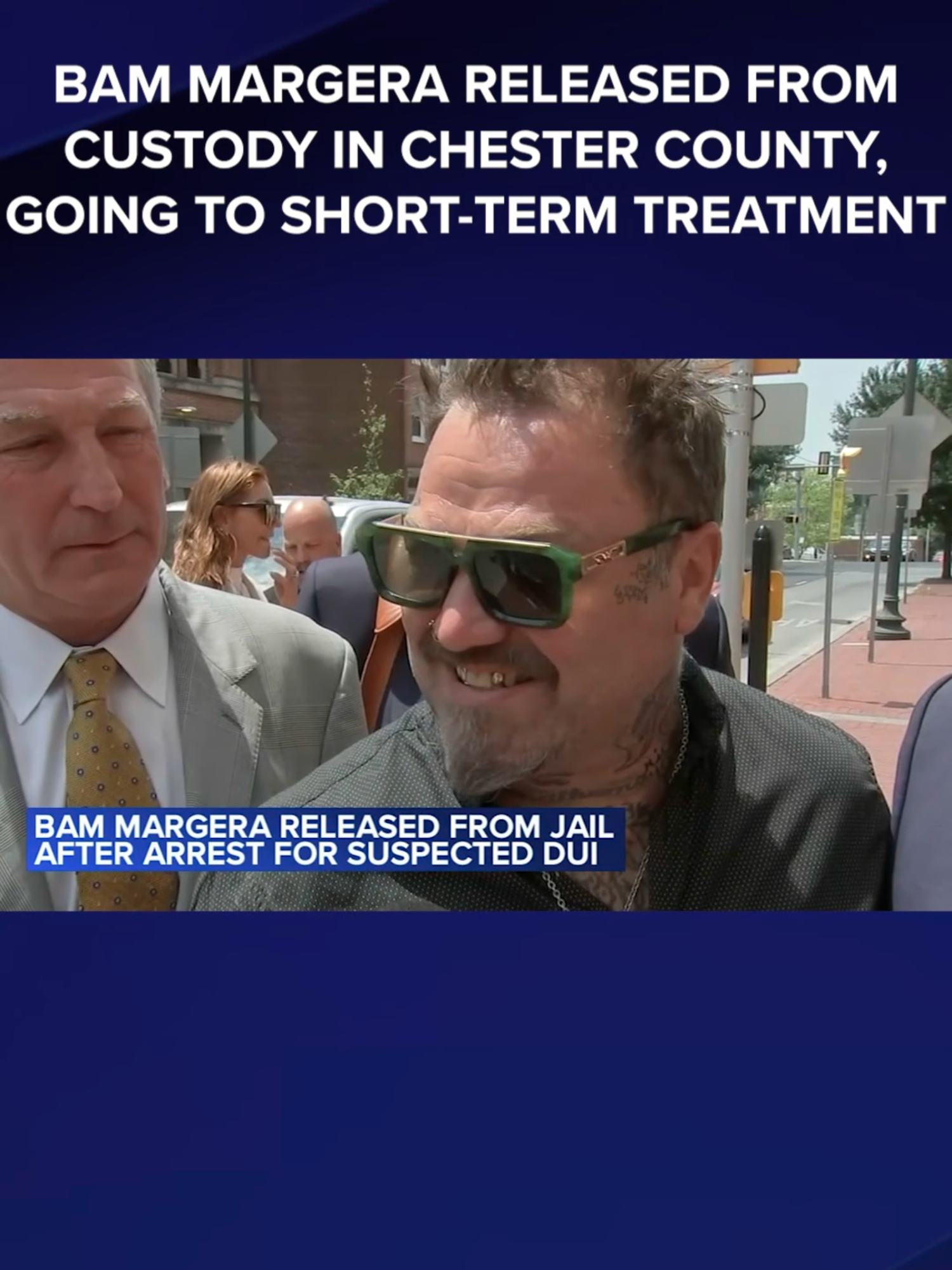 Former TV reality star Bam Margera is said to be going for some short-term treatment after being released from custody in Chester County.