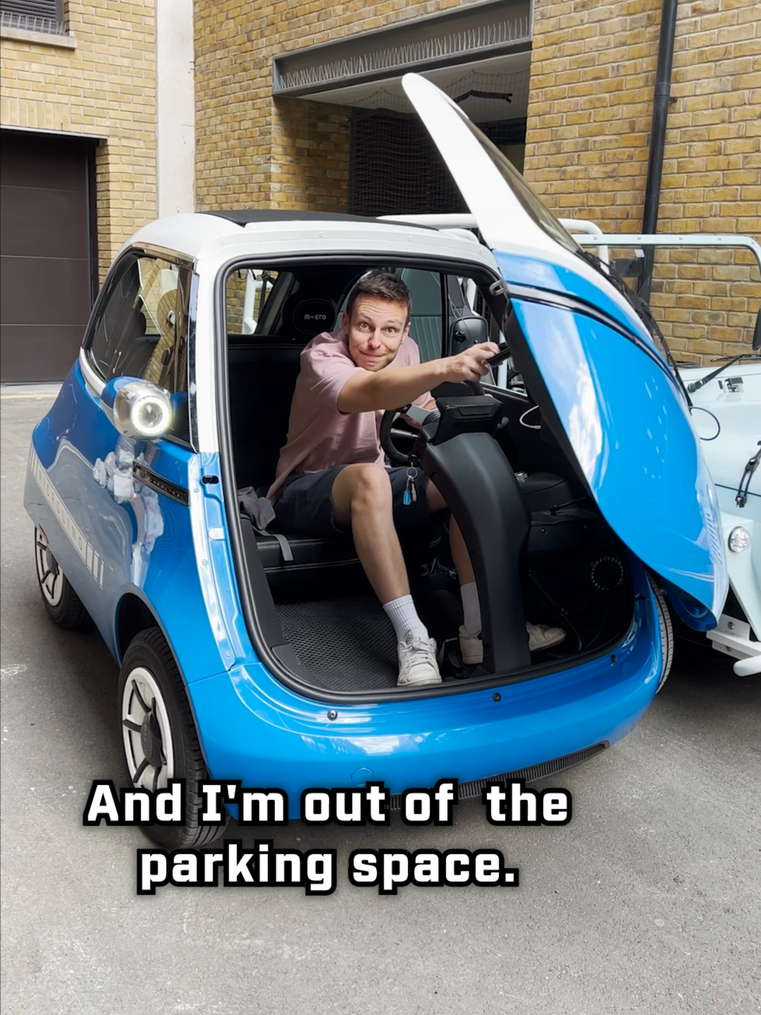 Why have two doors when you can have one? #CityCar #Microlino #FYP