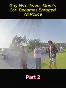 Guy Wrecks His Mom’s Car, Becomes Enraged At Police #cops #police #vairal #usa🇺🇸