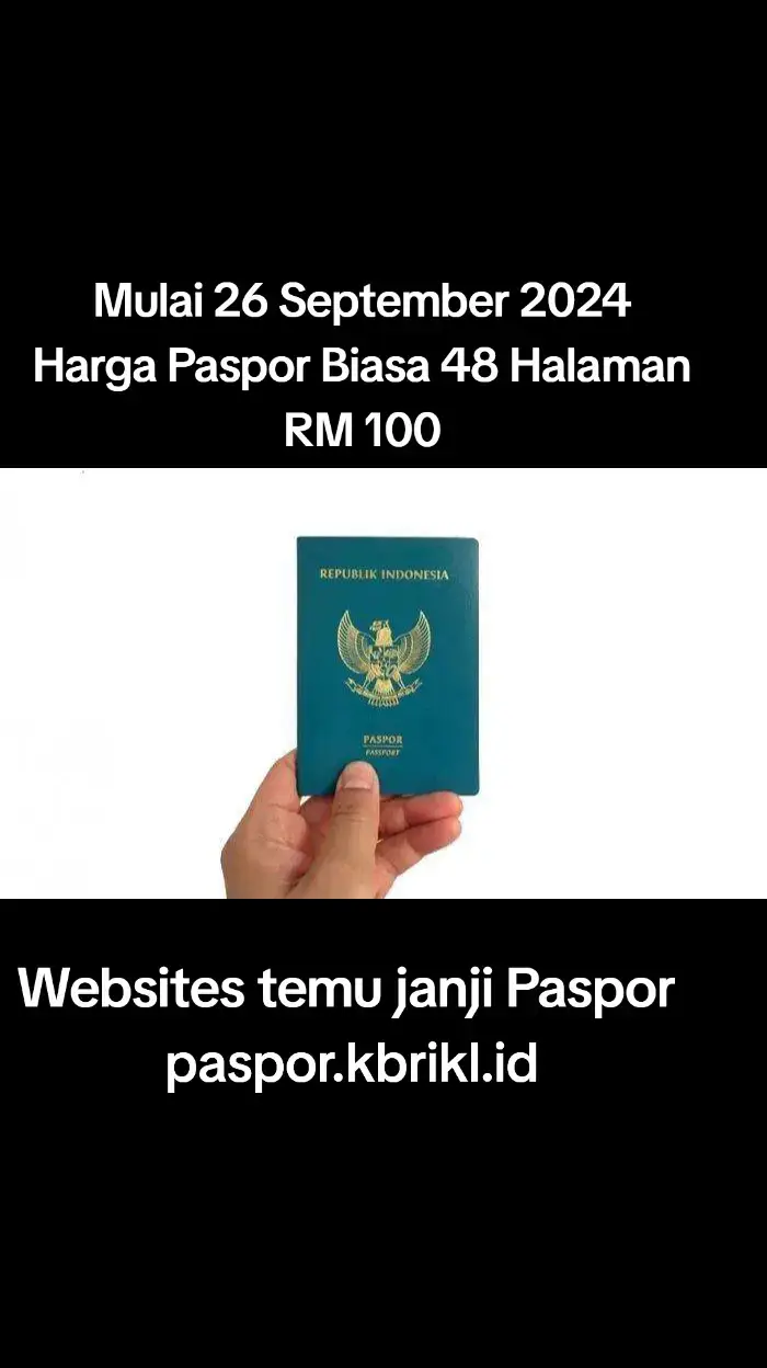 My Friends Harga Paspor Biasa di KBRI Kuala Lumpur per tanggal 26 September 2024 dari RM110 menjadi RM 100 saja.