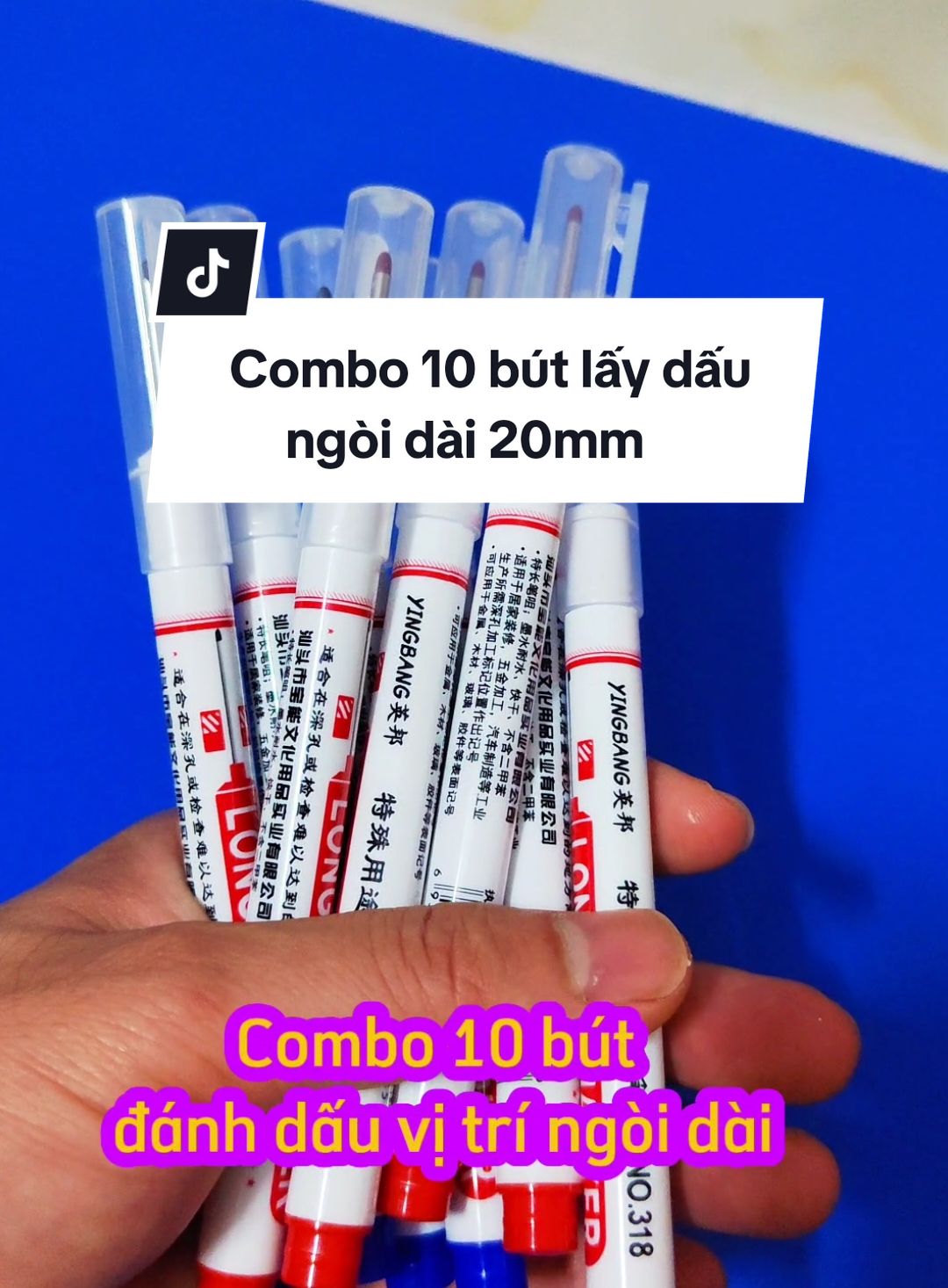 Combo 10 bút lấy dấu ngòi dài 20mm (màu ngẫu nhiên) chuyên dụng đánh dấu vị trí khoan #but #butlaydau #butdanhdau #tienich #xuhuongtiktok 