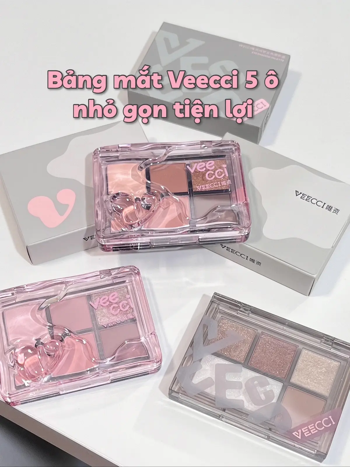 Makeup daily thì chỉ cần 1 em bàng mắt 5 ô thui nè. Màu xinh mà nhỏ gọn đem theo nữa. Chất phấn củ Veecci lên màu đã lắm #veecci #phanmat #kbeauty #dailymakeup #makeuptutorial #nabiemotd #glossylips #fyp #viral 